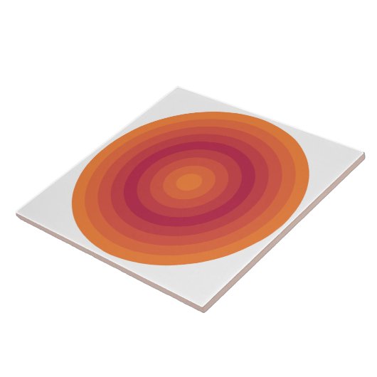 Sun Oranje Viva Magenta cirkels Tegeltje (Zijkant)