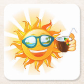 Sun Paper-Onderzetters met zomervun Kartonnen Onderzetters (Voorkant)