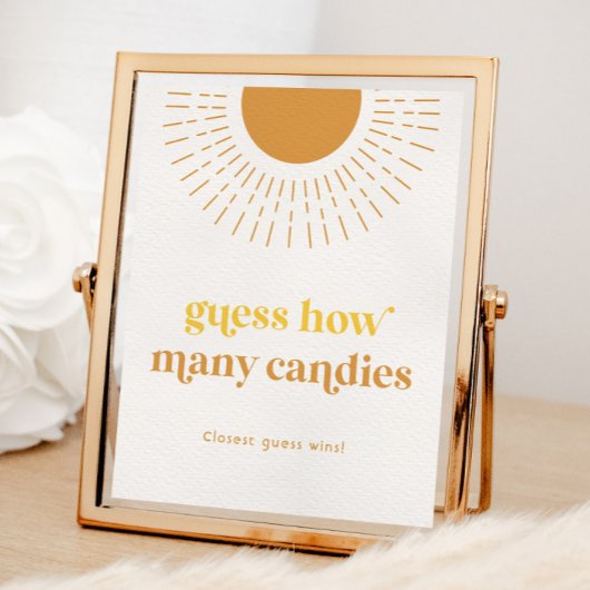 Sun Party Game Sign | Raad de Snoepjes Poster
