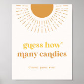 Sun Party Game Sign | Raad de Snoepjes Poster (Voorkant)