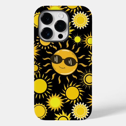 Sun-patroon 01 Black BG Case-Mate iPhone Case (Achterkant)