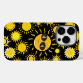 Sun-patroon 01 Black BG Case-Mate iPhone Case (Achterkant (horizontaal))