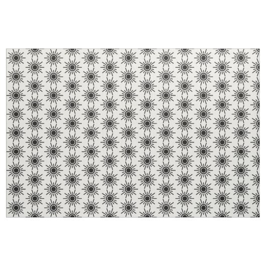 Sun Pattern 02 - Black Stof (Yard (91,4 cm))