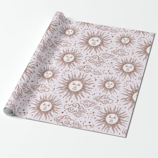 Sun Pattern Wrapping Paper Cadeaupapier (Uitgerold)