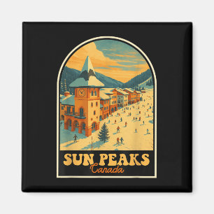 Sun Peaks Canada Design Retro Ski Village Magneet