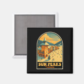 Sun Peaks Canada Design Retro Ski Village Magneet (Voorkant / Achterkant)