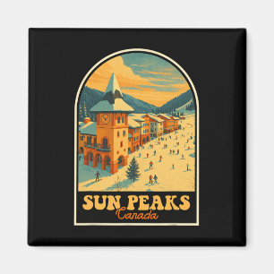 Sun Peaks Canada Design Retro Ski Village Magneet