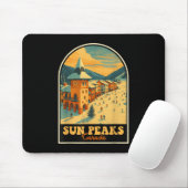 Sun Peaks Canada Design Retro Ski Village Muismat (Met muis)