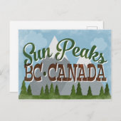 Sun Peaks Canada Fun Retro Snowy Mountains Briefkaart (Voorkant / Achterkant)