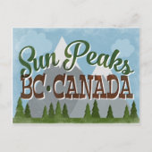 Sun Peaks Canada Fun Retro Snowy Mountains Briefkaart (Voorkant)