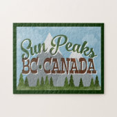 Sun Peaks Canada Fun Retro Snowy Mountains Legpuzzel (Horizontaal)