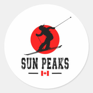 Sun Peaks Canada Skigebied Rocky Mountains Canada Ronde Sticker
