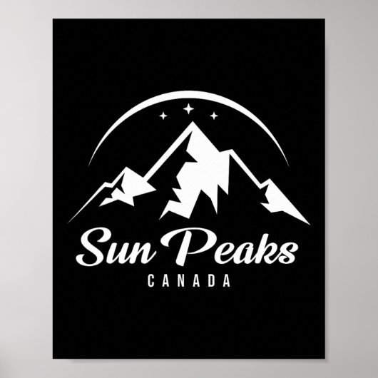 Sun Peaks Canada Skigebied Snowboarden Poster (Voorkant)
