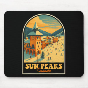 Sun Peaks Canada Vintage Design Retro Skidorp Muismat