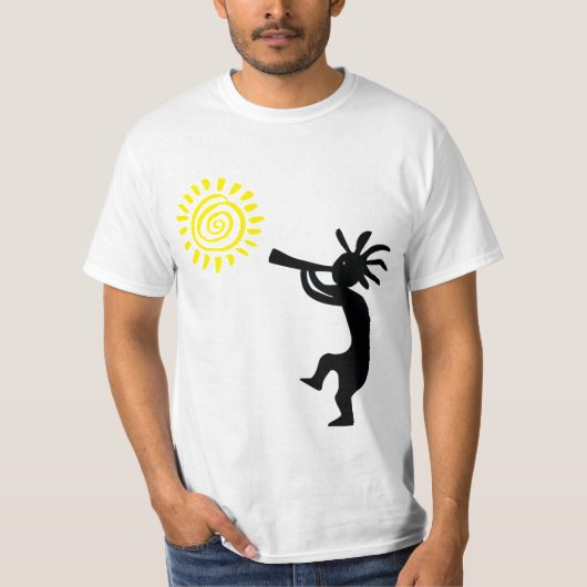 Sun Petroglyphs Kokopelli T-Shirt (Voorkant)