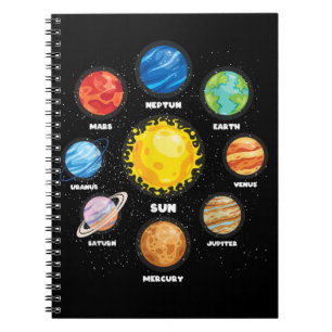 Sun Planets Outer Space Scientist Astronaut Space Notitieboek