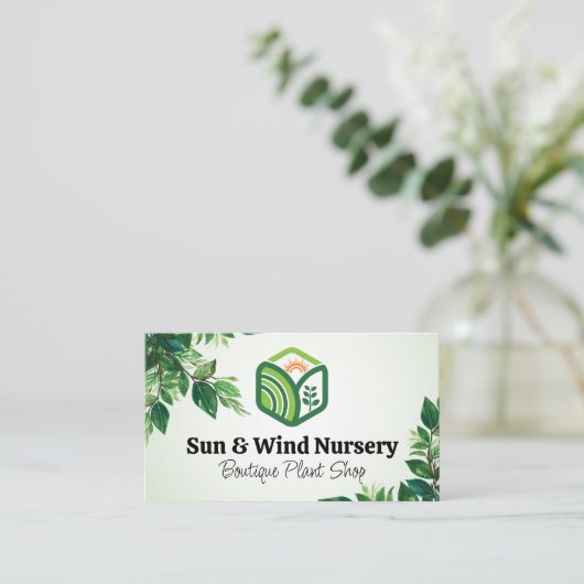 Sun Planten Logo | NATUUR | Bladeren Visitekaartje (Staand voorkant)