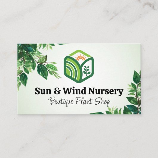 Sun Planten Logo | NATUUR | Bladeren Visitekaartje (Voorkant)