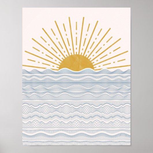 Sun Poster, Sun Wall Art, Sunrise Poster, Sun Prin Poster (Voorkant)