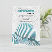 Sun Protection Summer Party Invitation Kaart (Staand voorkant)