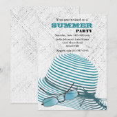 Sun Protection Summer Party Invitation Kaart (Voorkant / Achterkant)