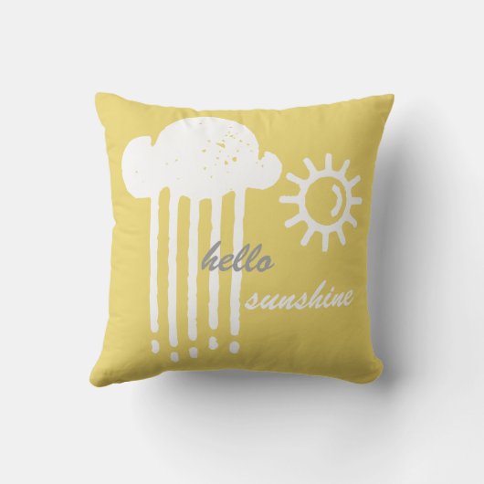 Sun Rain Clouds Personalized Nursery Decor Kussen (Achterkant)