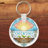 Sun Rain Growth Nature Symbol Illustration design  Sleutelhanger (Voorkant)
