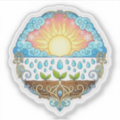 Sun Rain Growth Nature Symbol Illustration design  Sticker (Voorkant)