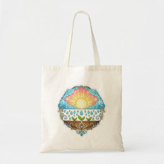 Sun Rain Growth Nature Symbol Illustration design  Tote Bag