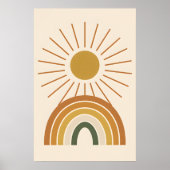 Sun & Rainbow Boho Minimalistische Muurkunst Poster (Voorkant)