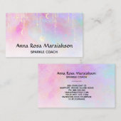 *~* Sun Rainbow Gold Sparkle Glitter Moon Unicorn Visitekaartje (Voorkant / Achterkant)