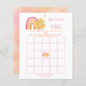 Sun | Rainbow Sunshine Baby shower Bingo Invitatio (Voorkant / Achterkant)