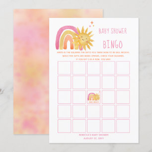 Sun   Rainbow Sunshine Baby shower Bingo Kaart