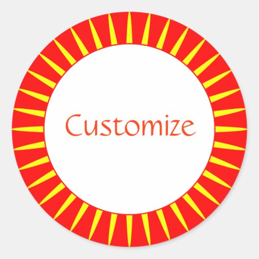 Sun Ray Sjabloon - 2 Ronde Sticker (Voorkant)