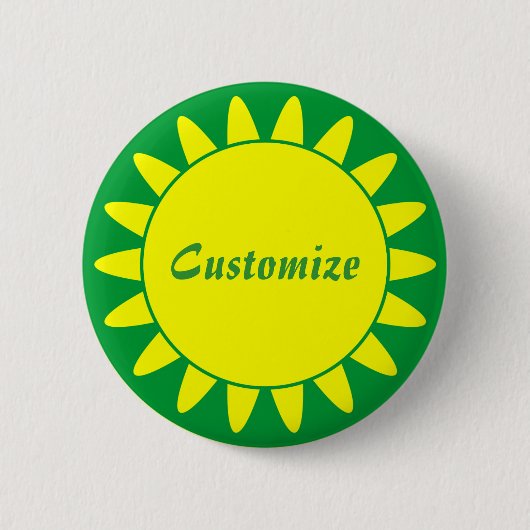 Sun Ray Sjabloon - 3 - groen Ronde Button 5,7 Cm (Voorkant)