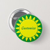 Sun Ray Sjabloon - 3 - groen Ronde Button 5,7 Cm (Voorkant /achterkant)