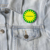Sun Ray Sjabloon - 3 - groen Ronde Button 5,7 Cm (In situ)