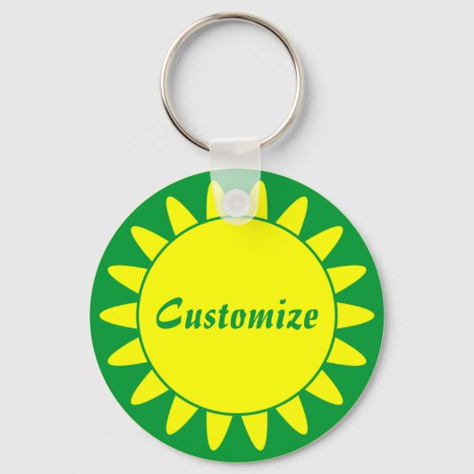 Sun Ray Sjabloon - 3 - groen Sleutelhanger (Voorkant)