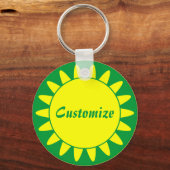 Sun Ray Sjabloon - 3 - groen Sleutelhanger (Voorkant)