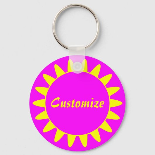 Sun Ray Sjabloon - 3 - Magenta & Yellow v1 Sleutelhanger (Voorkant)