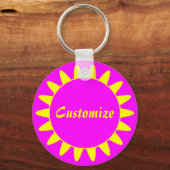Sun Ray Sjabloon - 3 - Magenta & Yellow v1 Sleutelhanger (Voorkant)