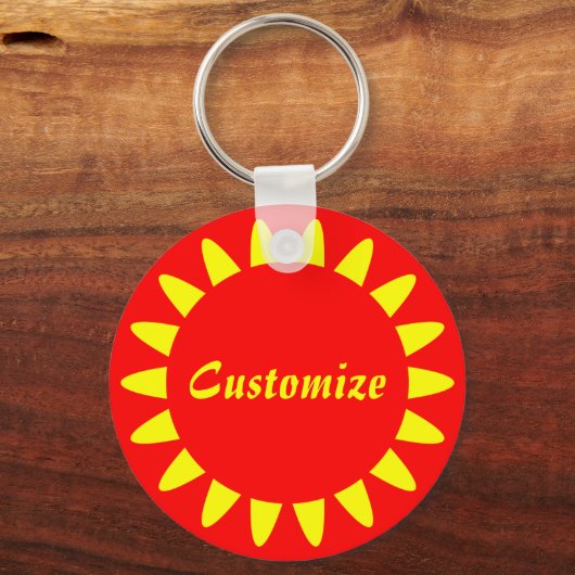 Sun Ray Sjabloon - 3 (rood) Sleutelhanger (Voorkant)