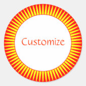 Sun Ray Sjabloon Ronde Sticker (Voorkant)