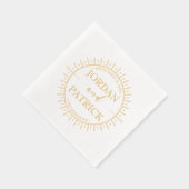 Sun Rays Celestial Gepersonaliseerde Trouwservette Folie Servetten (Rechts)
