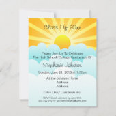 Sun Rays Clouds Celebration Graduation Party Kaart (Voorkant)