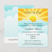 Sun Rays Clouds Celebration Graduation Party Kaart (Voorkant / Achterkant)