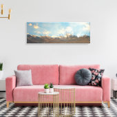 Sun Rays en Blue Clouds Sky Panorama Landschap Canvas Afdruk (Insitu (Woonkamer))