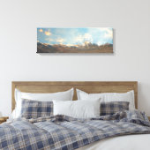 Sun Rays en Blue Clouds Sky Panorama Landschap Canvas Afdruk (Insitu (Slaapkamer))