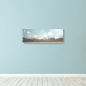 Sun Rays en Blue Clouds Sky Panorama Landschap Canvas Afdruk (Insitu (Houten vloer))