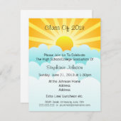 Sun Rays en Clouds New Beginning Party Kaart (Voorkant / Achterkant)